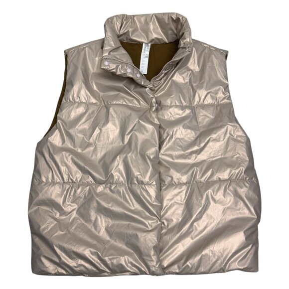 FABLETICS Pink/Peach Winter Puffer Designer Activewear Oversized Vest Womens XL - Picture 1 of 6